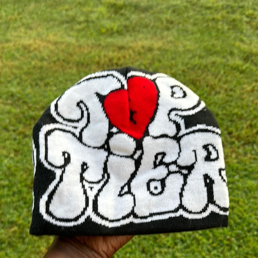 Black and White Graphic Beanie